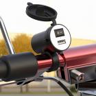 Motorcycle USB Charger DC 12V USB Car Charger with Switch Cigarette Li_1
